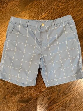 Bonobos Blue checked Golf Shorts 8 inch inseam
